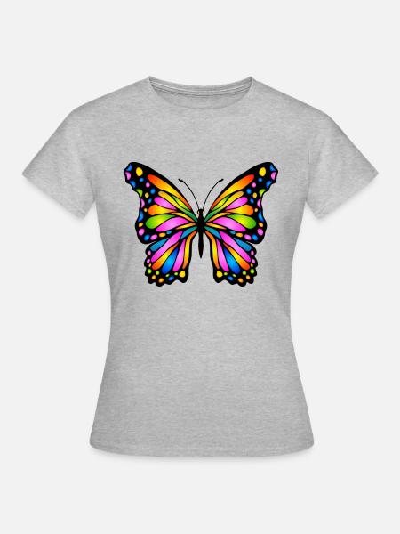 Schmetterling - Frauen T-Shirt - Grau meliert