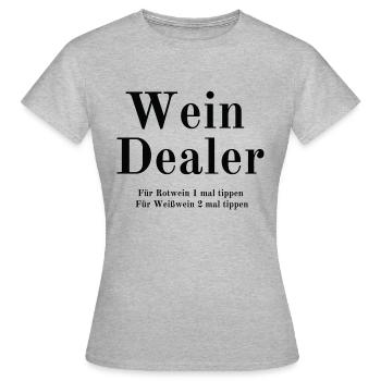 Wein Dealer - Frauen T-Shirt - Grau meliert - Vorne - AI Model Female 172 dark (172cm)