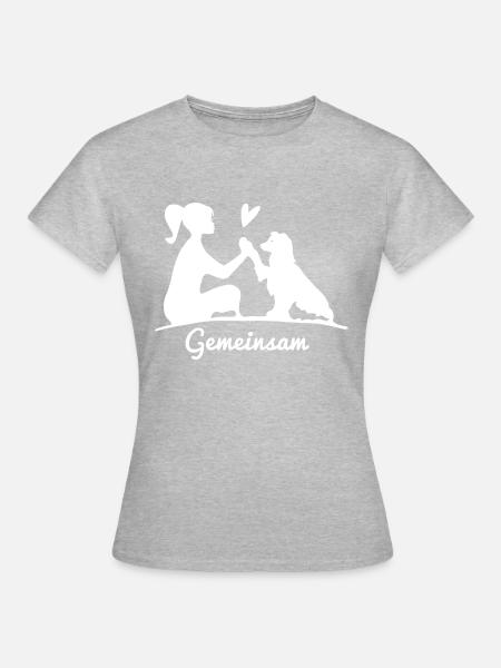 Mein Hund und ich - Gemeinsam - Frauen T-Shirt - Grau meliert