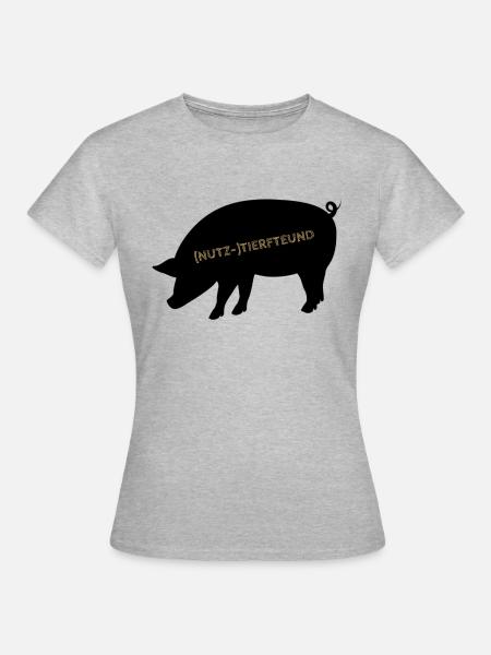 (Nutz-)tierfreund - Frauen T-Shirt - Grau meliert
