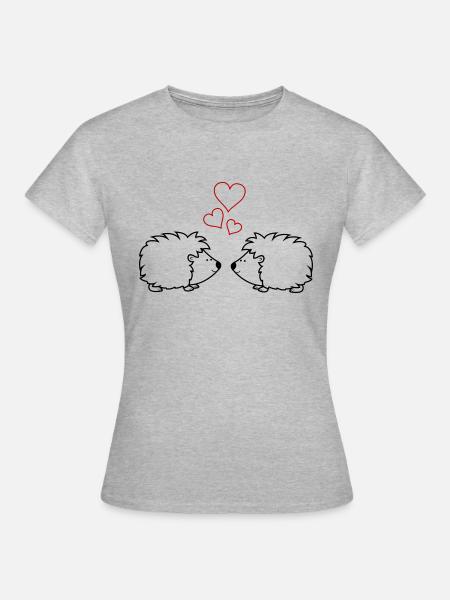 igel verliebt - Frauen T-Shirt - Grau meliert