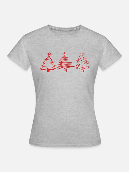 Weihnachtsbaum - Frauen T-Shirt - Grau meliert
