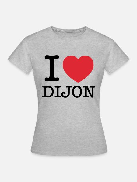 Ich liebe Dijon | Dijon | Ich Herz Dijon | Frankreich - Frauen T-Shirt - Grau meliert