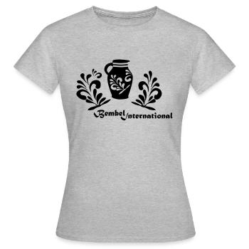 Bembel International FFM - Frauen T-Shirt - Grau meliert - Vorne - AI Model Female 172 dark (172cm)