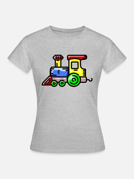 eisenbahn zug tram train railroad railway locomoti - Frauen T-Shirt - Grau meliert