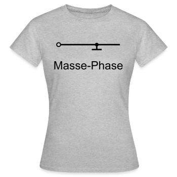 Masse-Phase - Frauen T-Shirt - Grau meliert - Vorne - AI Model Female 172 dark (172cm)