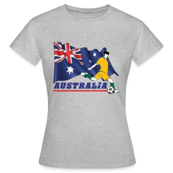 Australia Football Gift Fan World Championship - Women's T-Shirt - heather grey - Front - AI Model Female 172 dark (172cm)