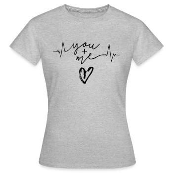 toi + moi - T-shirt Femme - gris chiné - Devant - AI Model Female 172 dark (172cm)