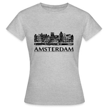 amsterdam - Frauen T-Shirt - Grau meliert - Vorne - AI Model Female 172 dark (172cm)