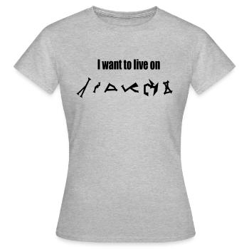 Adress among the stars - T-shirt Femme - gris chiné - Devant - AI Model Female 172 dark (172cm)