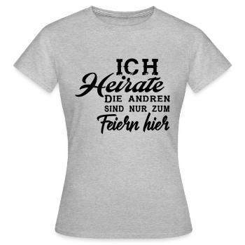 ich Heirate - die anderen - Frauen T-Shirt - Grau meliert - Vorne - AI Model Female 172 dark (172cm)