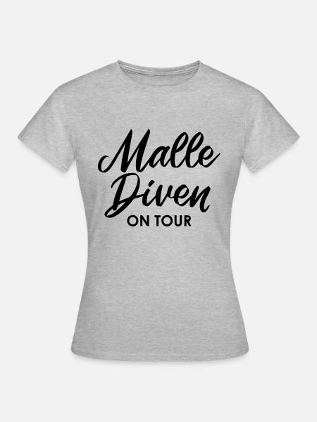 Malle Diven on tour - Frauen T-Shirt - Grau meliert