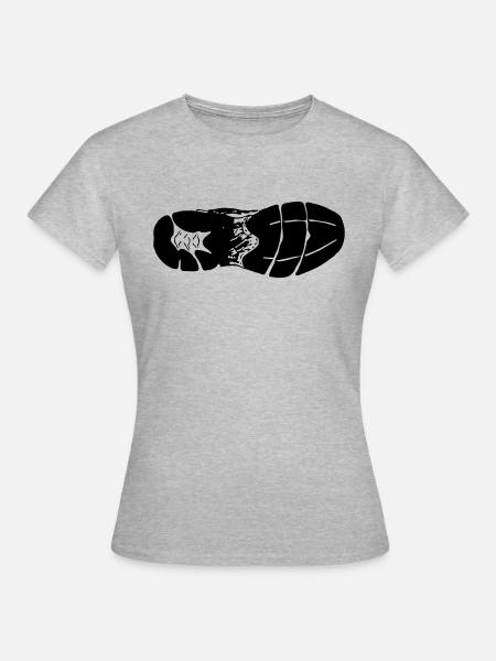 Sohle Laufschuh - Frauen T-Shirt - Grau meliert