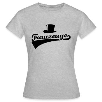 Trauzeuge - Frauen T-Shirt - Grau meliert - Vorne - AI Model Female 172 dark (172cm)