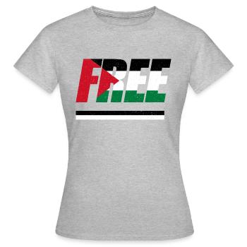 Free Palestina - Women's T-Shirt - heather grey - Front - AI Model Female 172 dark (172cm)