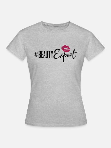 beauty expert lips - Frauen T-Shirt - Grau meliert