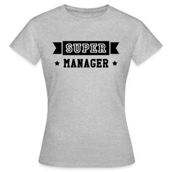 Super Manager - T-shirt Femme - gris chiné - Devant - AI Model Female 172 dark (172cm)