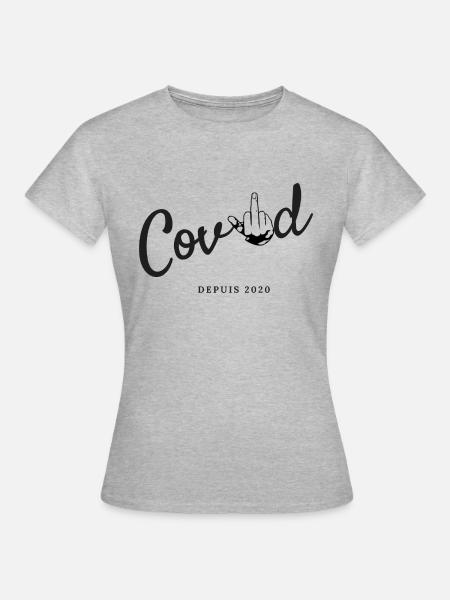 covid - Frauen T-Shirt - Grau meliert