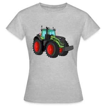 Trecker für den Bauern, auf dem Bauernhof Traktor - Frauen T-Shirt - Grau meliert - Vorne - AI Model Female 172 dark (172cm)