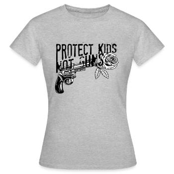 Protect Children Not Guns - T-shirt Femme - gris chiné - Devant - AI Model Female 172 dark (172cm)