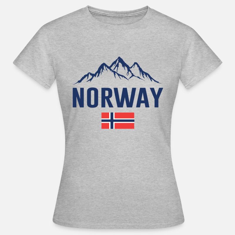 Norvegia Gift Montagne Escursioni - Maglietta da donna - grigio melange