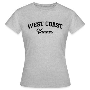 WEST COAST Vannes - T-shirt Femme - gris chiné - Devant - AI Model Female 172 dark (172cm)