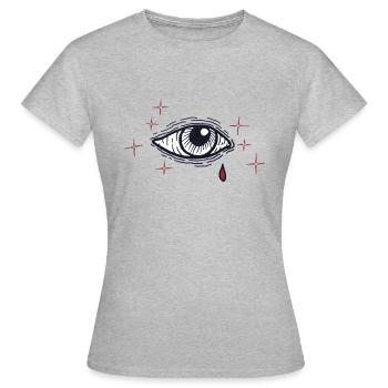 Tatouage traditionnel Eye - T-shirt Femme - gris chiné - Devant - AI Model Female 172 dark (172cm)