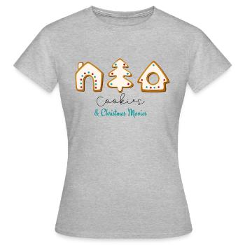Christmas Cookies Movies - Frauen T-Shirt - Grau meliert - Vorne - AI Model Female 172 dark (172cm)