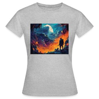 Découverte d’un monde lugubre - T-shirt Femme - gris chiné - Devant - AI Model Female 172 dark (172cm)