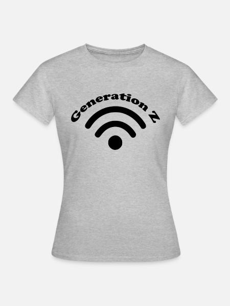 Generation Z - Wifi - Frauen T-Shirt - Grau meliert