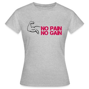 Gain de douleur au biceps - T-shirt Femme - gris chiné - Devant - AI Model Female 172 dark (172cm)