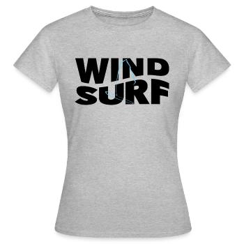 Lettrage de planche à voile - T-shirt Femme - gris chiné - Devant - AI Model Female 172 dark (172cm)
