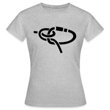 Karabiner - Frauen T-Shirt - Grau meliert - Vorne - AI Model Female 172 dark (172cm)