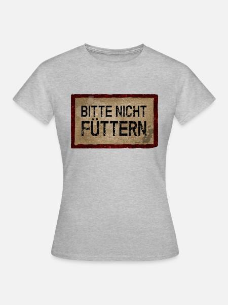 Bittte nicht füttern - Frauen T-Shirt - Grau meliert