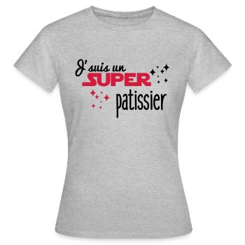 Ich bin ein großer Gebäck - Frauen T-Shirt - Grau meliert - Vorne - AI Model Female 172 dark (172cm)