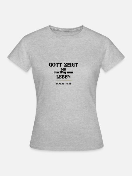 psalm 16 11 - Frauen T-Shirt - Grau meliert