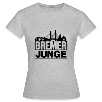 Bremer Junge Schwarz Bremen Silhouette Gift - Women's T-Shirt - heather grey - Front - AI Model Female 172 dark (172cm)
