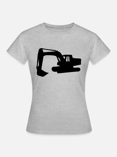 bagger - Frauen T-Shirt - Grau meliert