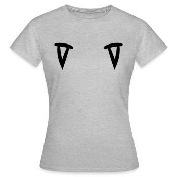 cool 2 vampir zaehne scharf gefaehrlich verkleidun - Frauen T-Shirt - Grau meliert - Vorne - AI Model Female 172 dark (172cm)