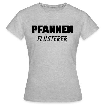 Pfannen Flüsterer Koch - Frauen T-Shirt - Grau meliert - Vorne - AI Model Female 172 dark (172cm)