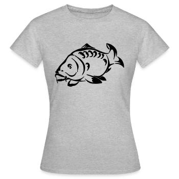 Karpfen - Frauen T-Shirt - Grau meliert - Vorne - AI Model Female 172 dark (172cm)