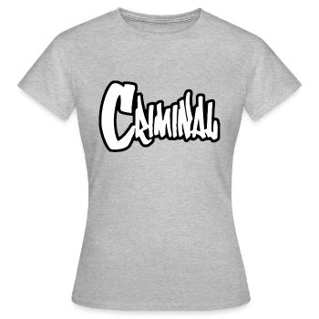 Criminal - Frauen T-Shirt - Grau meliert - Vorne - AI Model Female 172 dark (172cm)