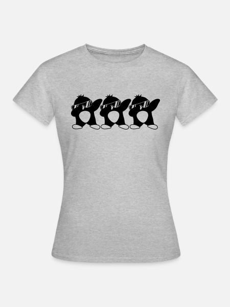 Team Pinguin Dab - Frauen T-Shirt - Grau meliert