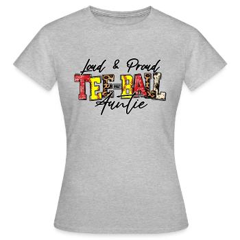 tee-ball auntie - Women's T-Shirt - heather grey - Front - AI Model Female 172 dark (172cm)