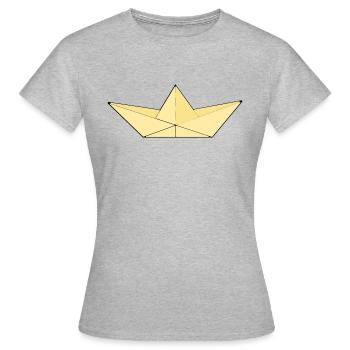 Papier beige/jaune - T-shirt Femme - gris chiné - Devant - AI Model Female 172 dark (172cm)