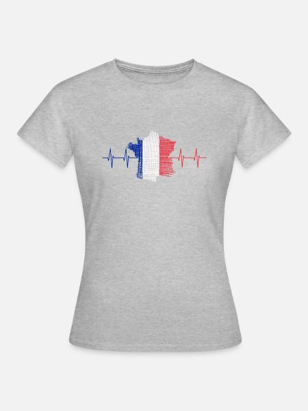 Frankreich France - Frauen T-Shirt - Grau meliert