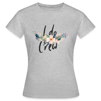 I do Crew - JGA - Floral series - Women's T-Shirt - heather grey - Front - AI Model Female 172 dark (172cm)