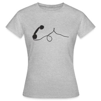 Combiné téléphonique rétro noir ancien noir - T-shirt Femme - gris chiné - Devant - AI Model Female 172 dark (172cm)
