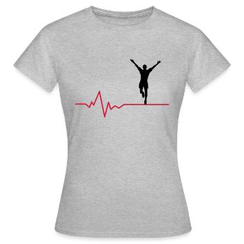 Jogger Puls - Frauen T-Shirt - Grau meliert - Vorne - AI Model Female 172 dark (172cm)