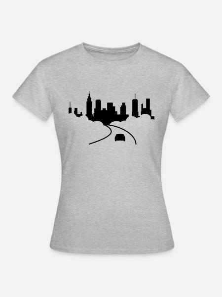 Stadt - Frauen T-Shirt - Grau meliert
